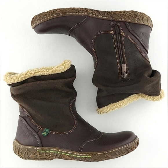 El Naturista Lista Nido Women's Brown Leather Suede Insulated Winter Boots Sz 36 - Picture 3 of 15